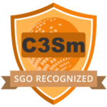 C3Sm Certified Scaling Scrum with Scrum - Multi-Team badge. SGO recognized certification for expertise in managing Scrum across multiple teams.