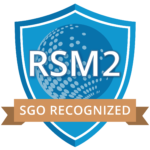 A badge for Recognized Scrum Master Level 2, provided by Scrum Guide Organization (SGO), highlighting advanced Scrum mastery.