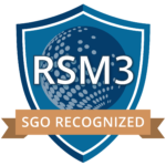 A badge for Recognized Scrum Master Level 3, provided by Scrum Guide Organization (SGO), indicating expert-level Scrum mastery.