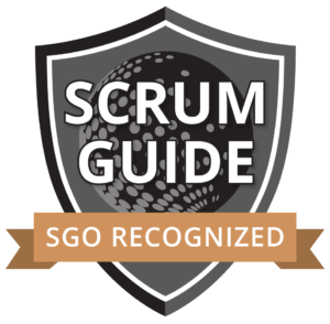 A pinnacle badge for Recognized Scrum Guide (RSG), awarded by Scrum Guide Organization (SGO) after completing RSM1-3 and RPO1-3 certifications.